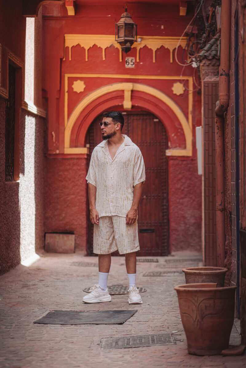 Summer Set for Men – Yellow & Off-White Printed