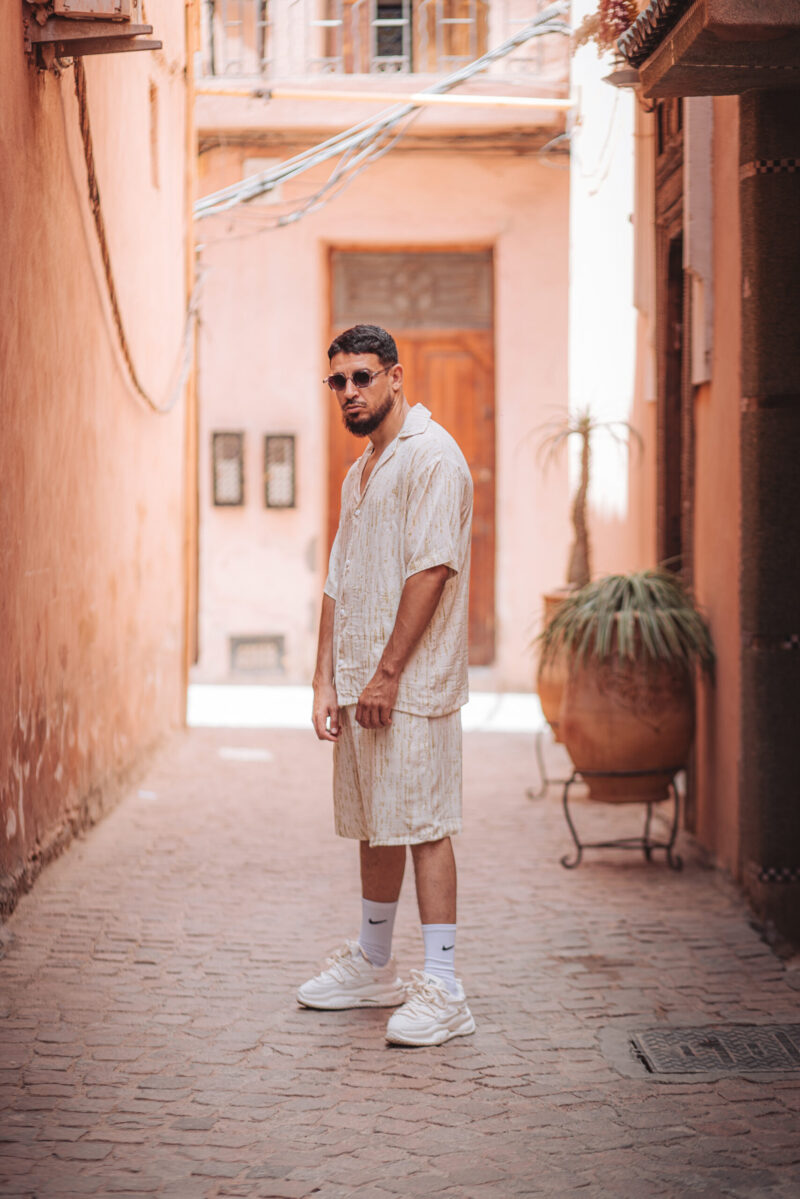 Summer Set for Men – Yellow & Off-White Printed - Image 5