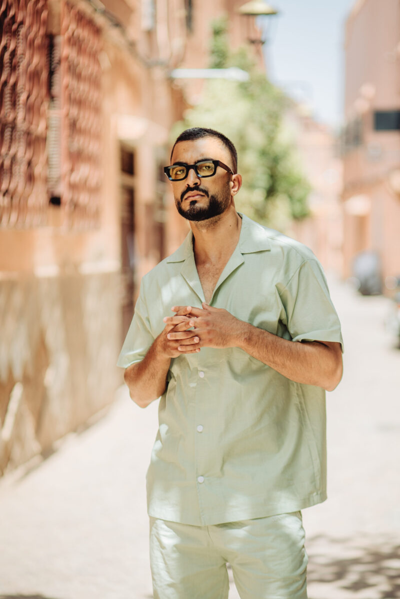 Pistachio green Oversized Linen Set – Dropped Shoulder Shirt & Straight Pants - Image 2