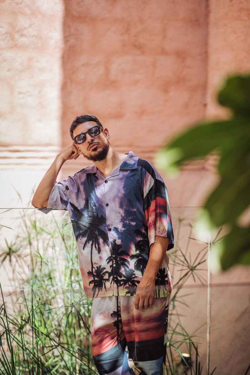 Hawaiian Sunset & Palm Landscape Printed Short-Sleeve Shirt - Image 5