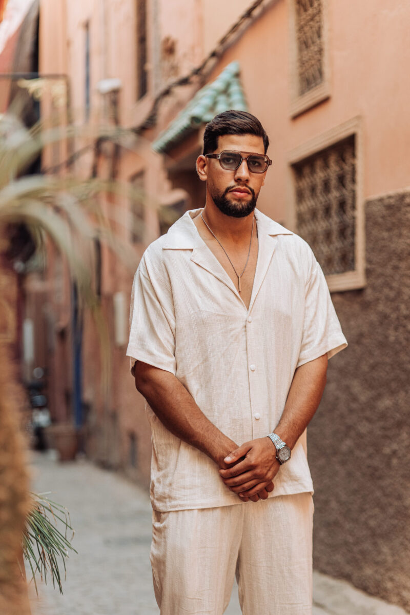 Beige Oversized Linen Set – Dropped Shoulder Shirt & Straight Pants - Image 8