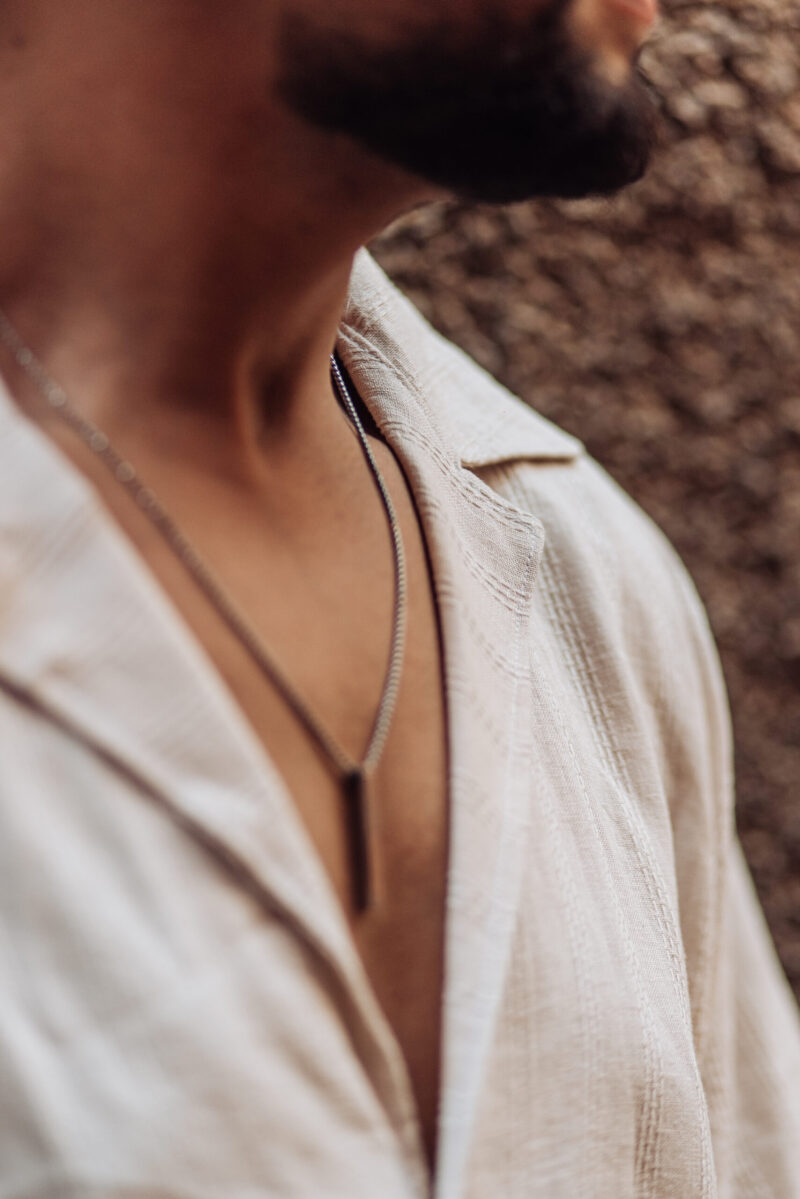 Beige Oversized Linen Set – Dropped Shoulder Shirt & Straight Pants - Image 2